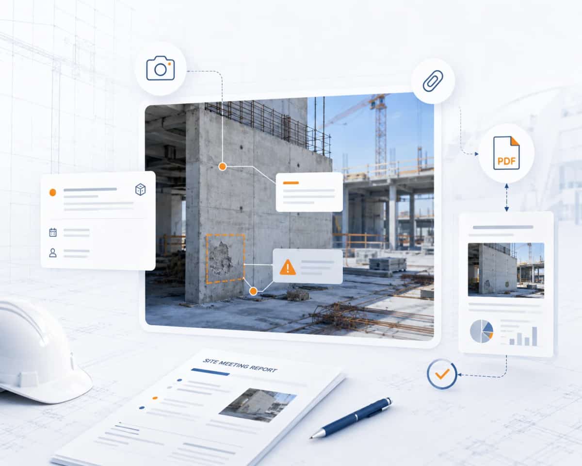 Photo de chantier associée à une observation dans le compte rendu