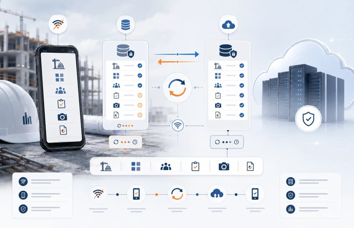 Illustration synchronisation cloud et mode hors-ligne