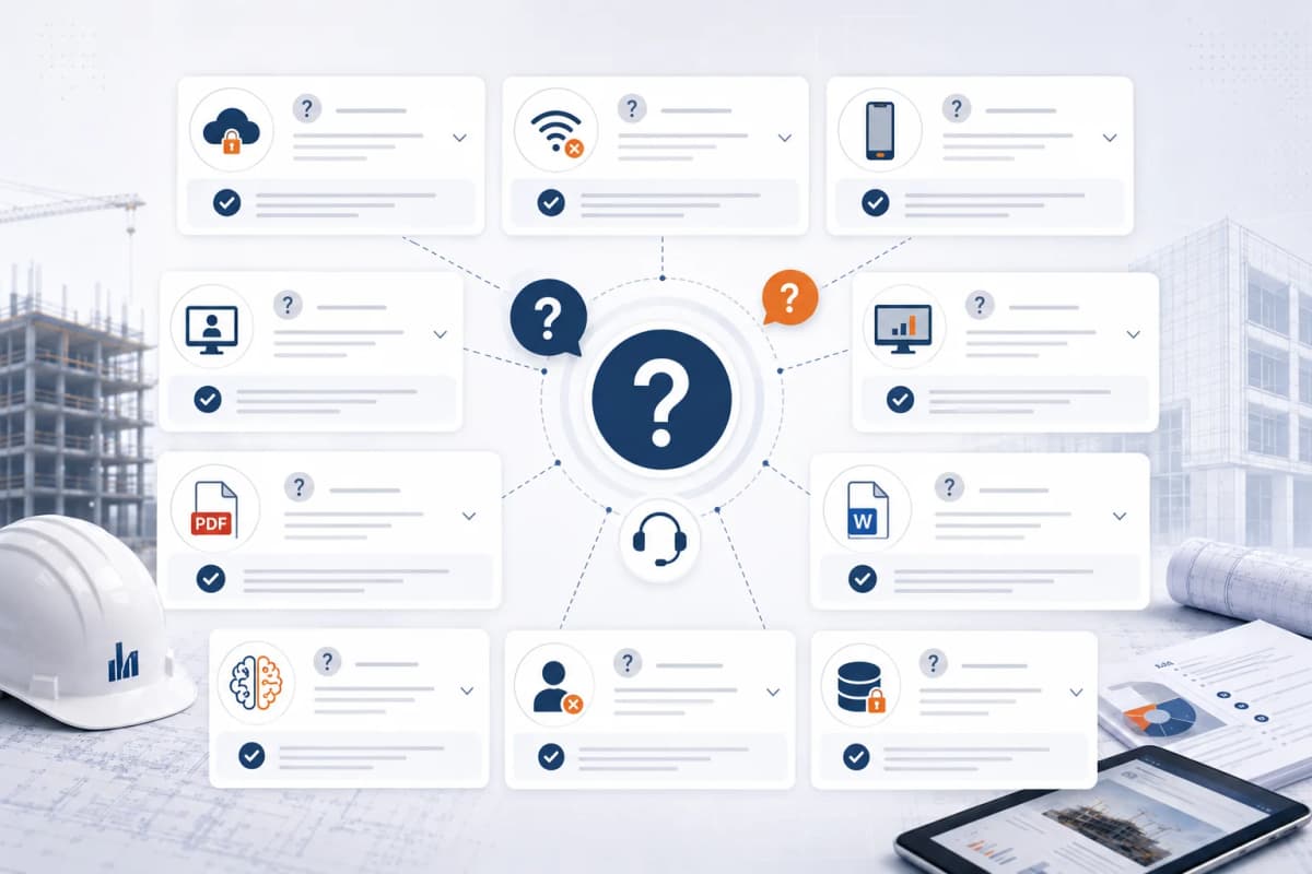 Illustration FAQ et catégories de questions BatiReport