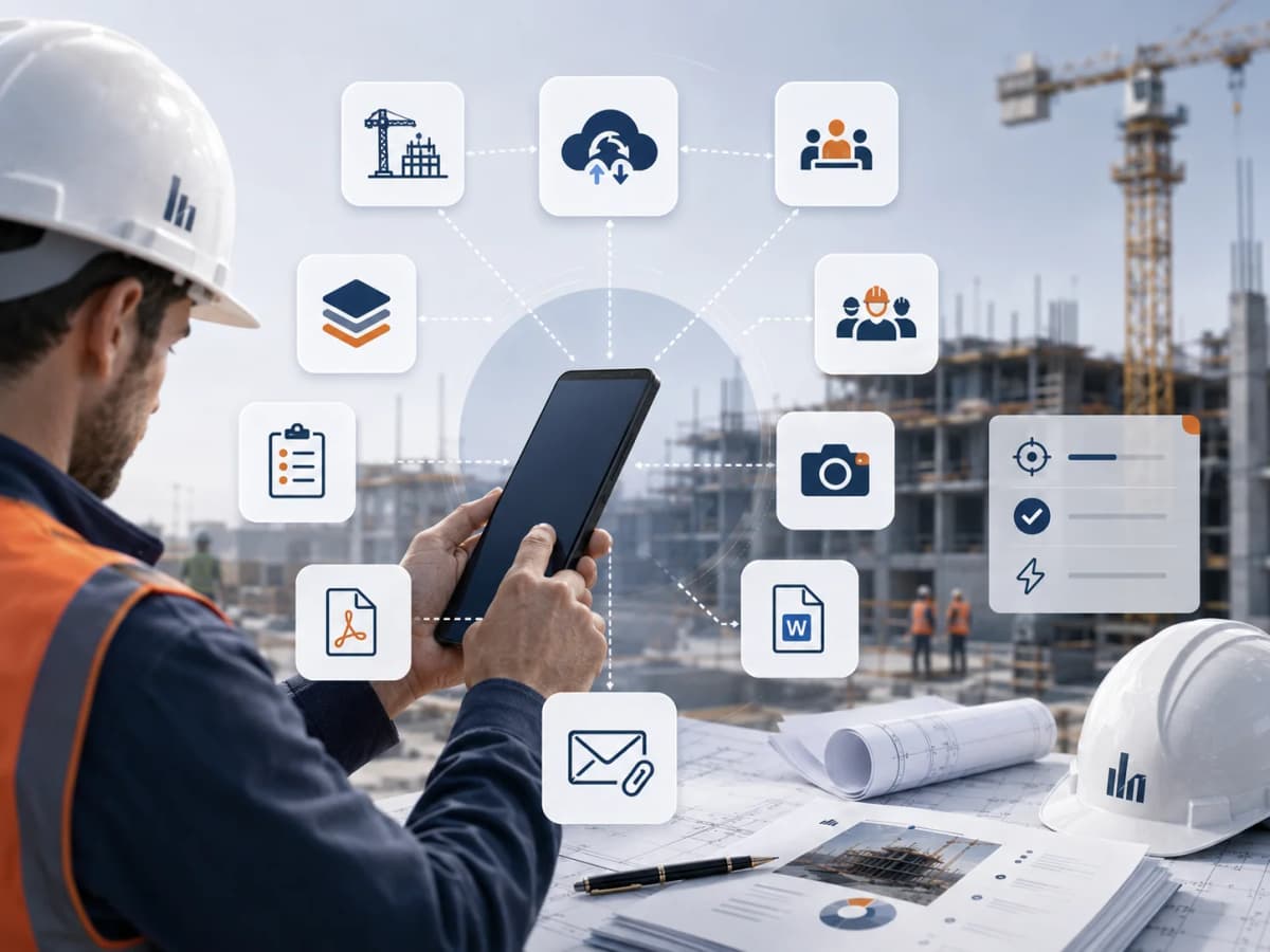 Illustration application mobile de suivi chantier