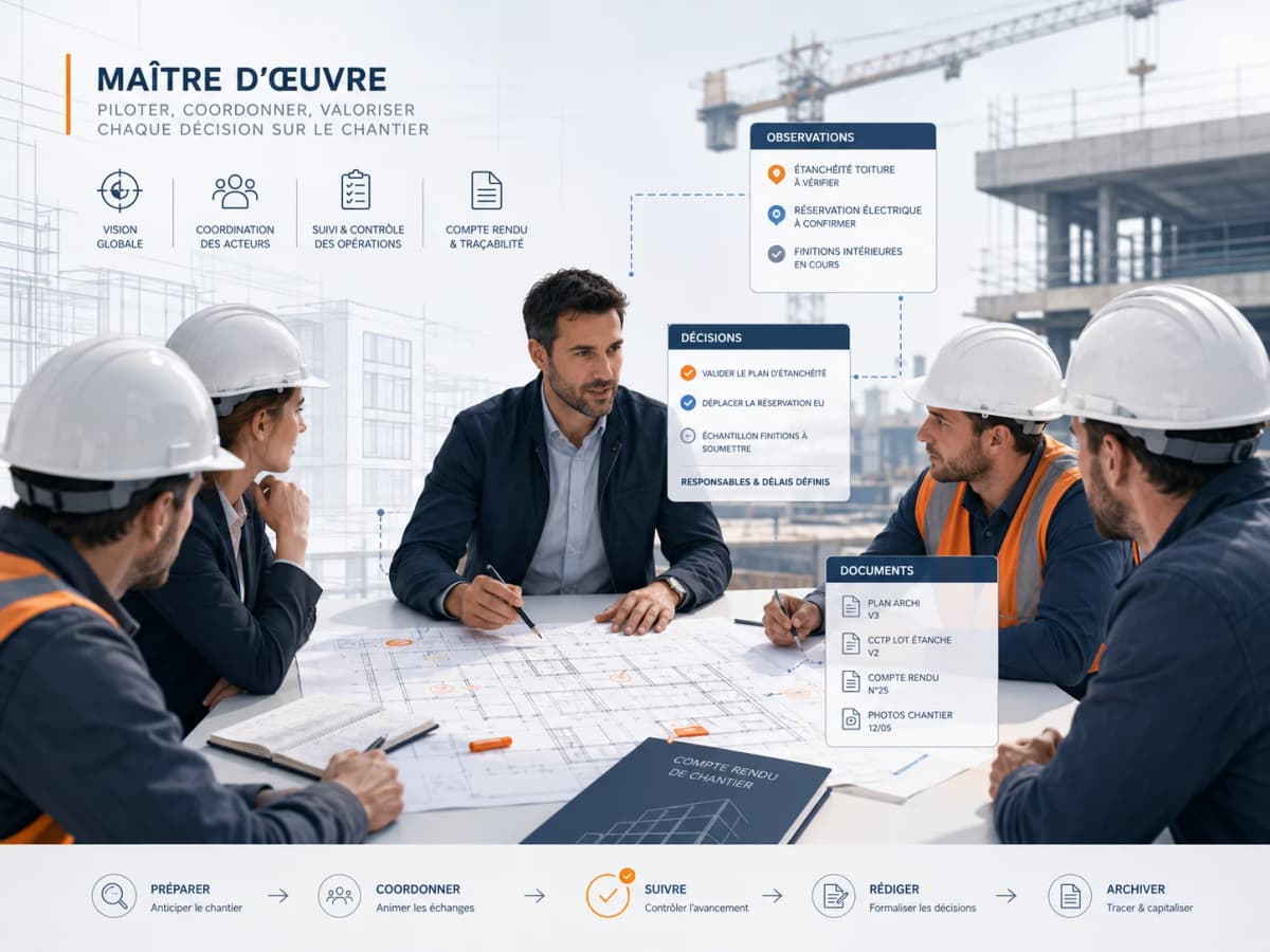 Compte rendu de chantier pour économiste de la construction sur le terrain